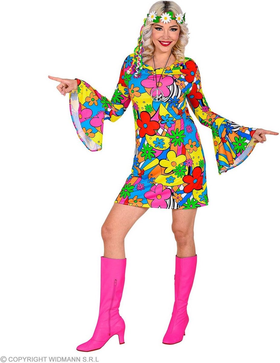 Hippie Kostuum | Flora Bora Seventies Hippie | Vrouw | Small | Carnaval kostuum | Verkleedkleding